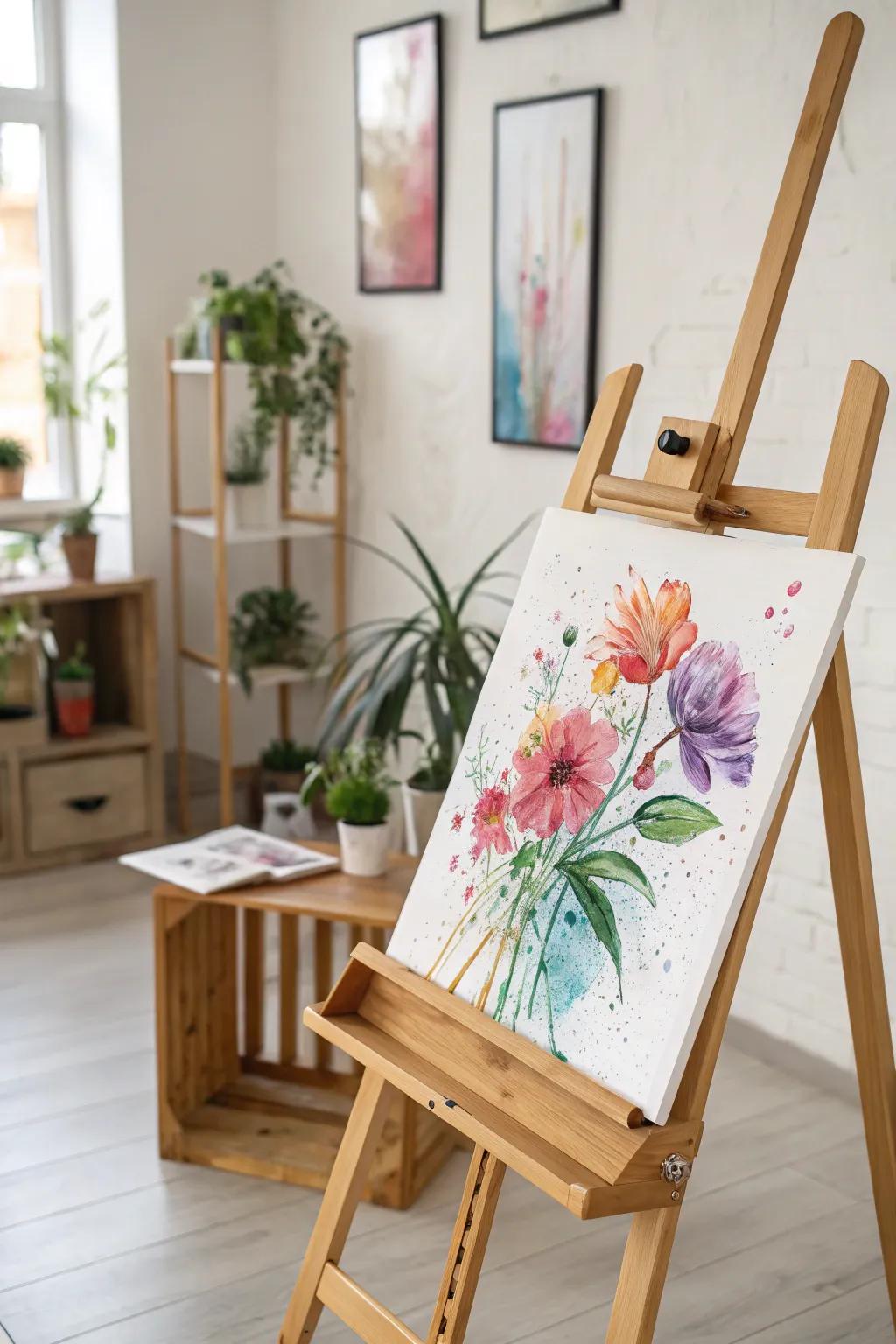 Dive into the world of whimsy with this captivating watercolor masterpiece, where each brushstroke tells a story of creativity and craftsmanship.
