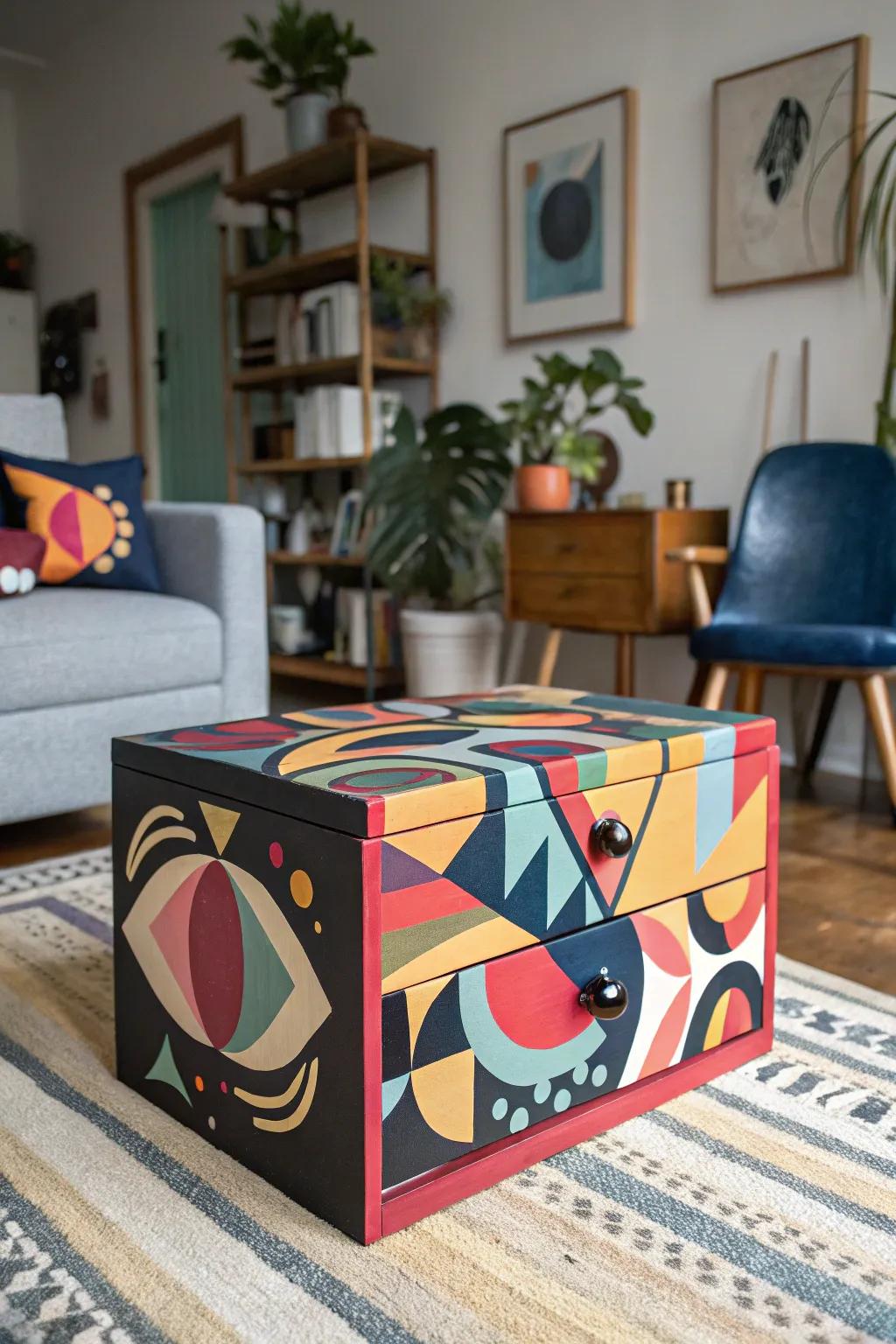 A modern art bandsaw box infusing creativity into your home.