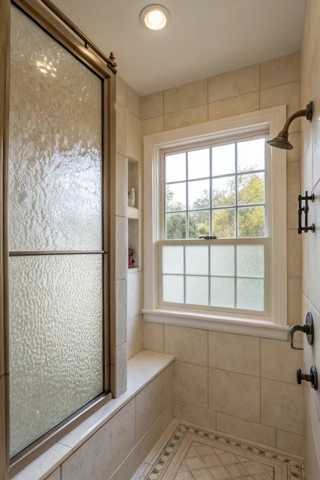 A windowed shower alcove brings natural light and a fresh feel to your bathroom.