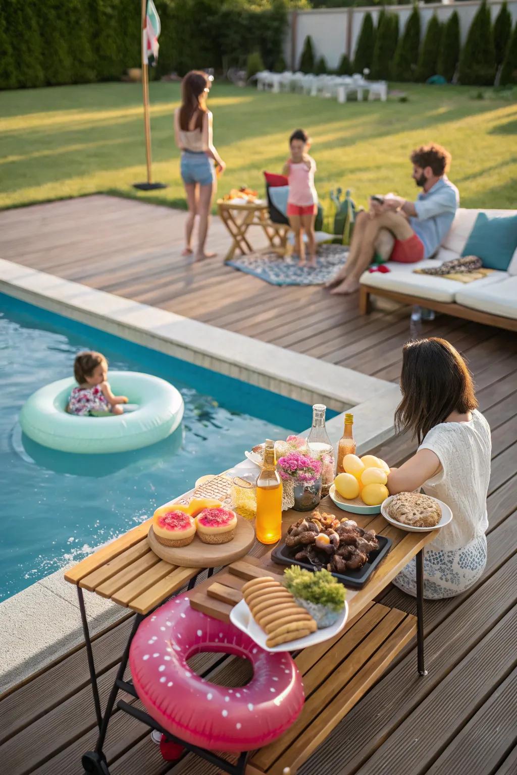 Cool down with a refreshing poolside BBQ.