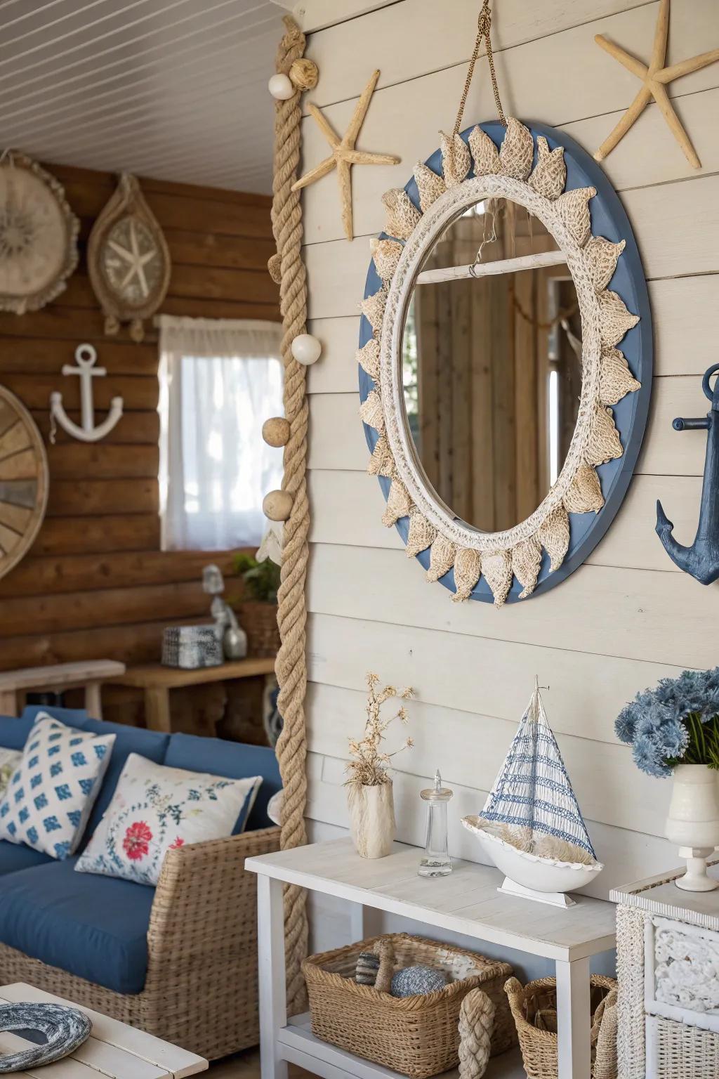 Seashell accents bring a touch of the ocean to your home.