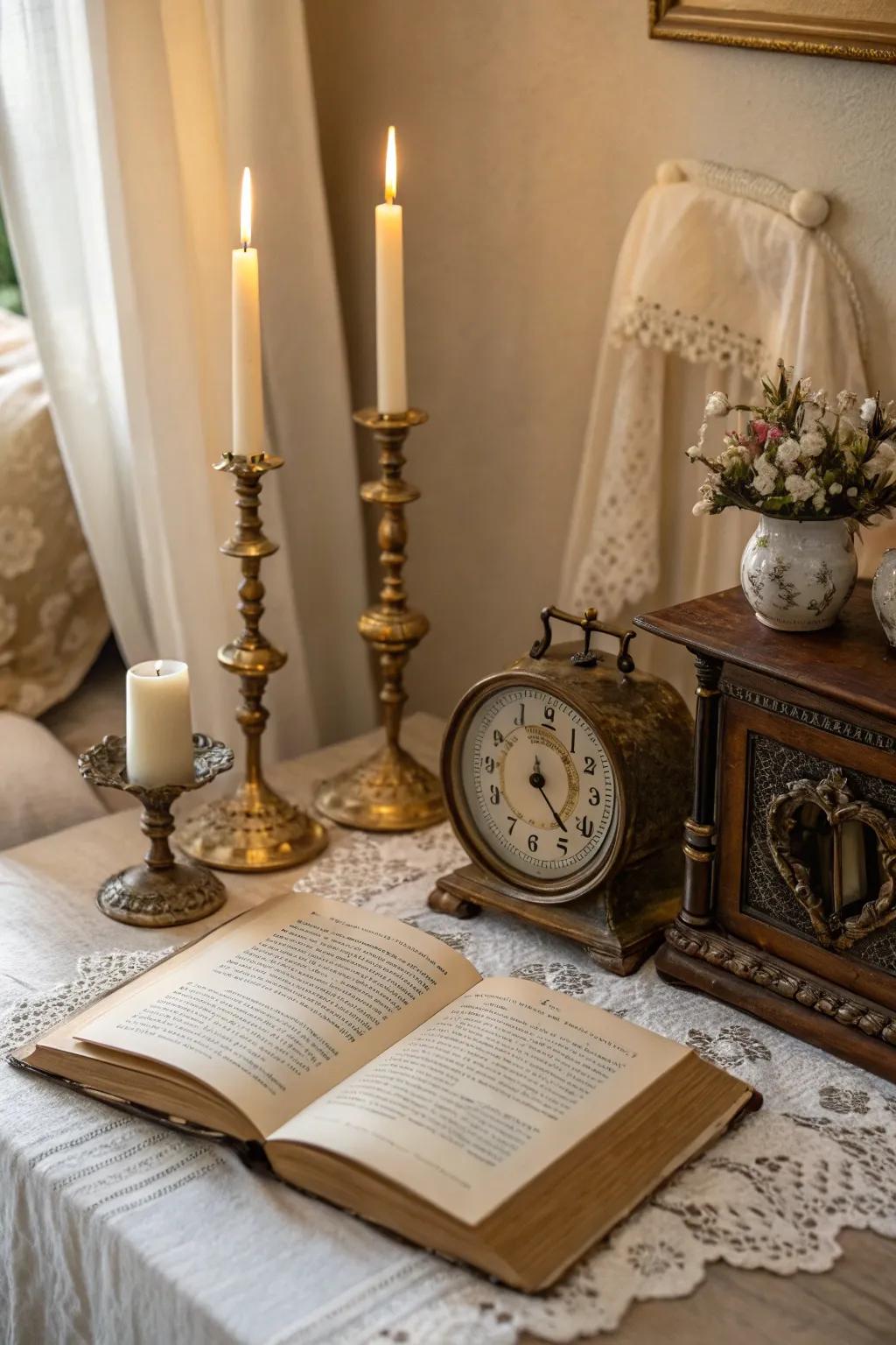 A vintage altar that evokes nostalgia and charm.