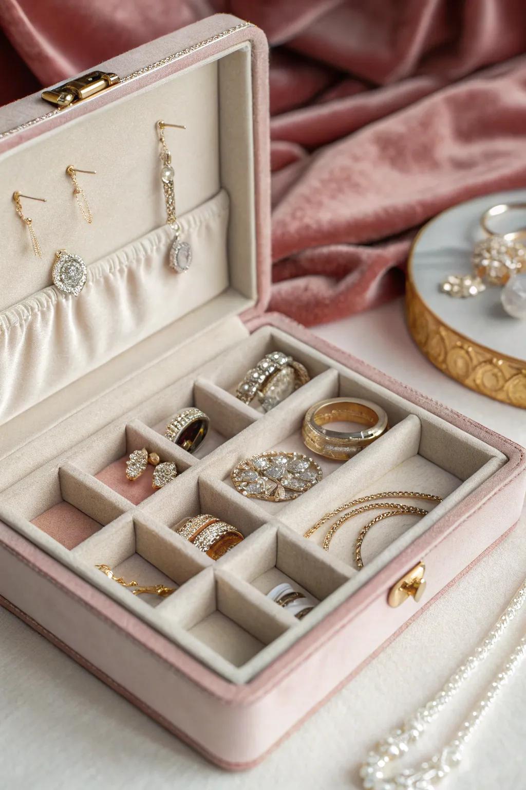 Organize her treasures with an elegant jewelry box.