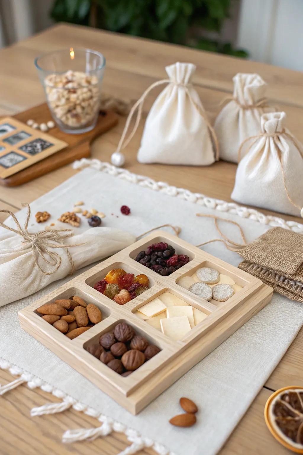 Delight in simplicity with a touch of Boho charm: A snack-filled birthday punch board that's as tasty as it is beautiful!