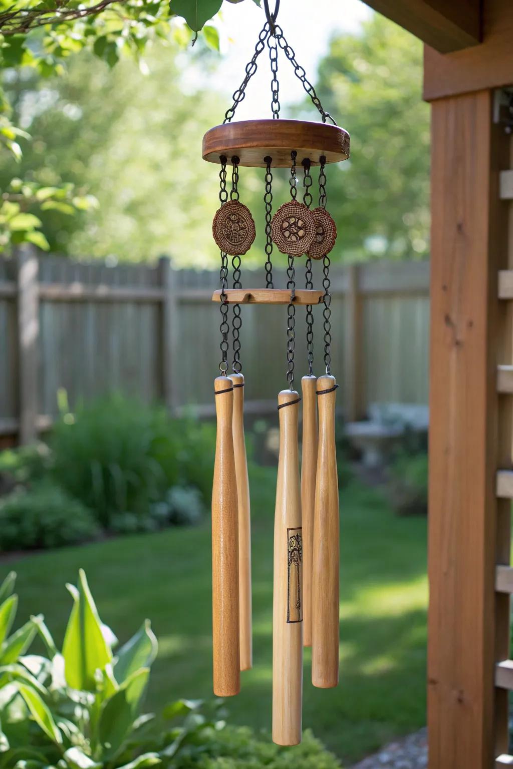 Transformative Craftsmanship: Baseball Bat Wind Chimes in Harmony with Nature