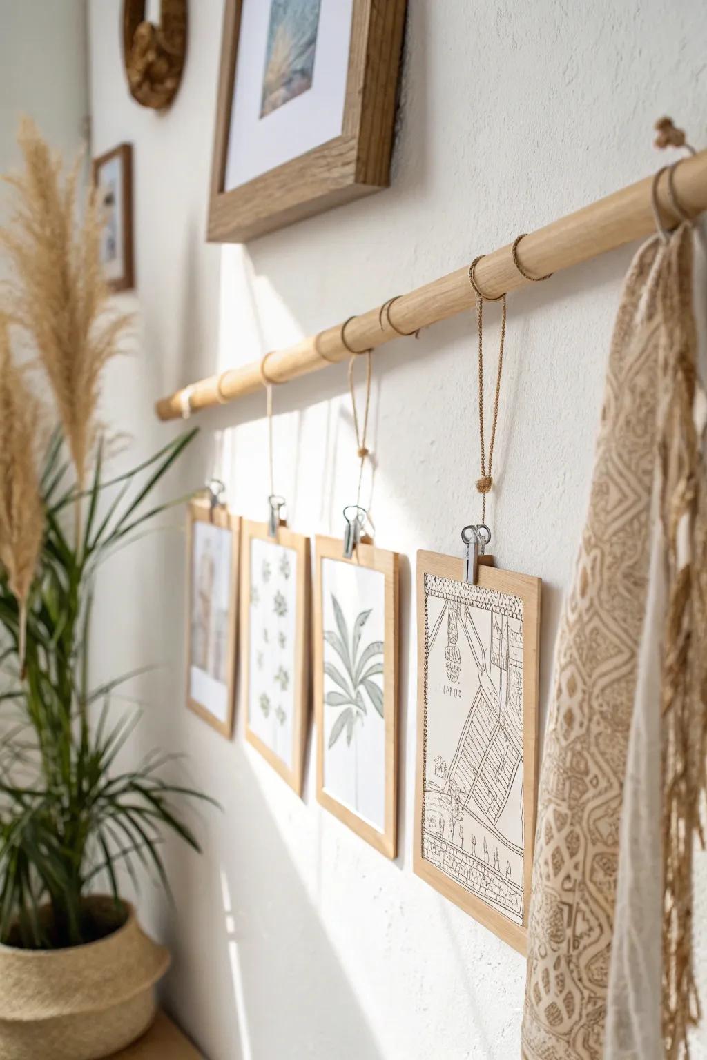 Effortless elegance: Transforming bulletin border storage with Scandinavian simplicity and Boho charm.