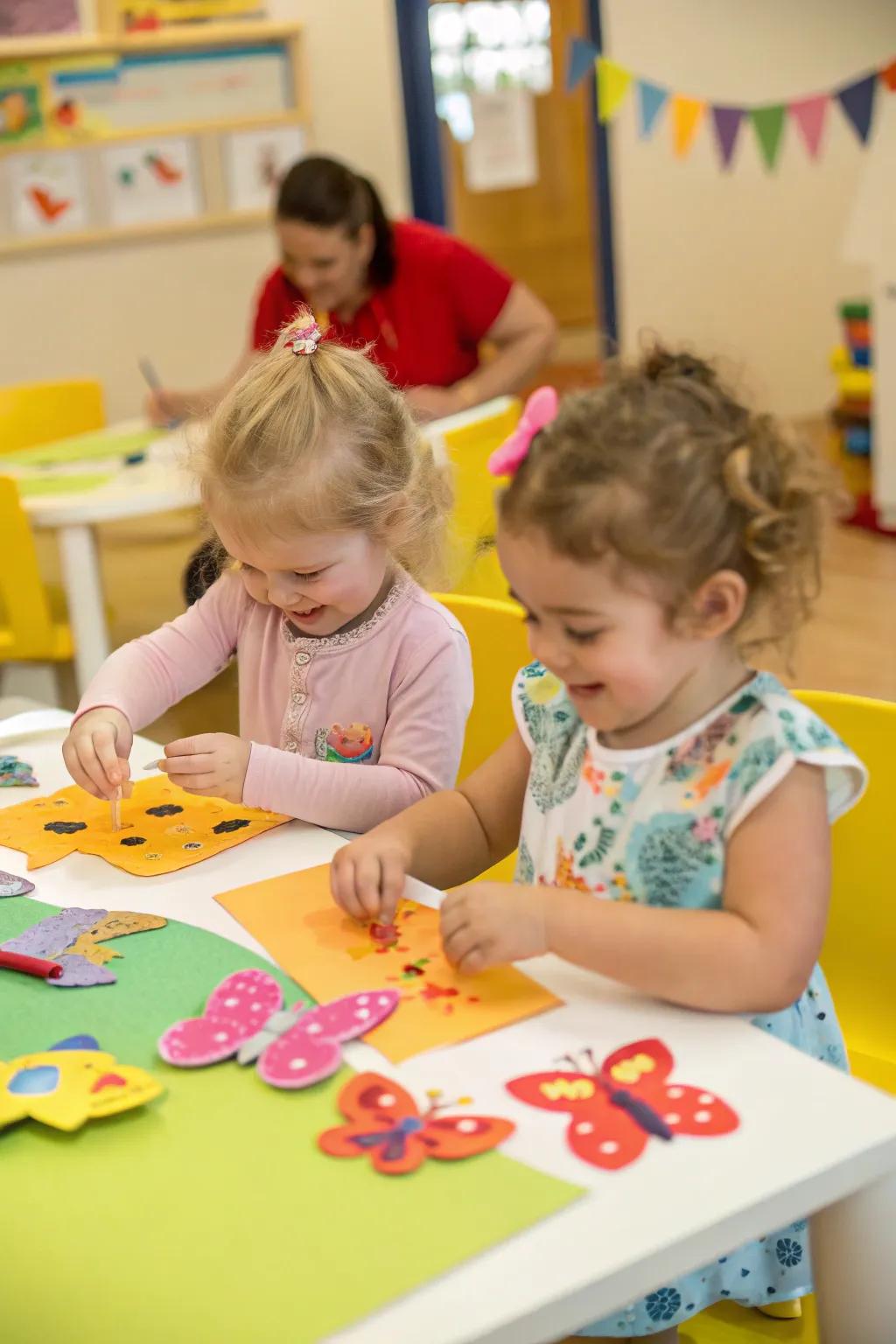 Introduce toddlers to crafting with easy butterfly projects.