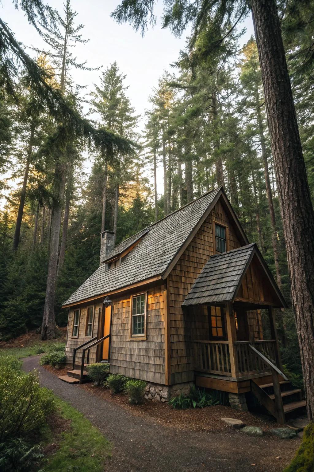 Cedar shake shingles adding texture and charm