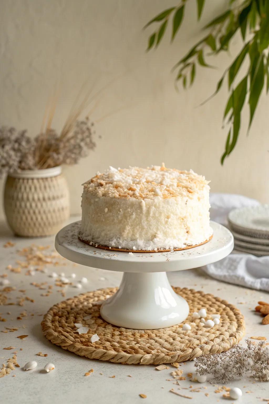 Celebrate mom's special day with a tropical coconut delight, where simplicity meets natural beauty.