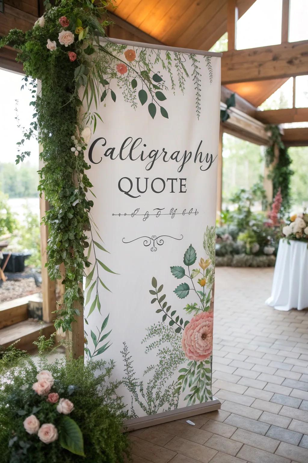 Botanical illustrations bring a fresh touch to calligraphy quotes.