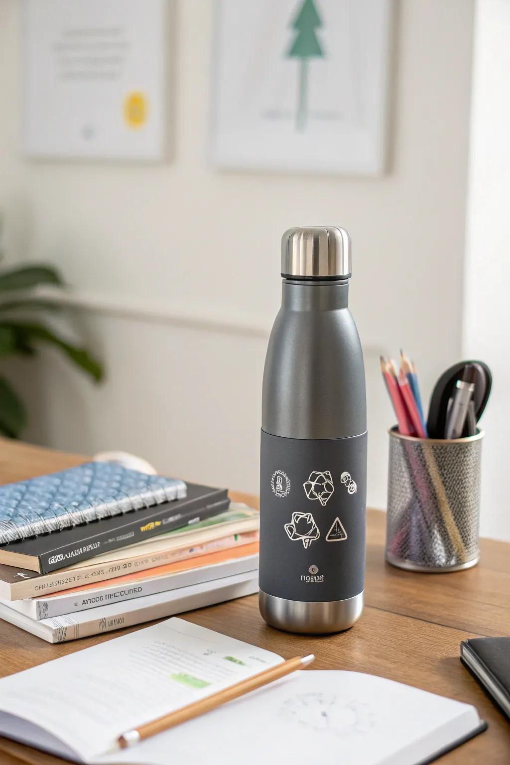 Promote sustainability with an eco-friendly water bottle.