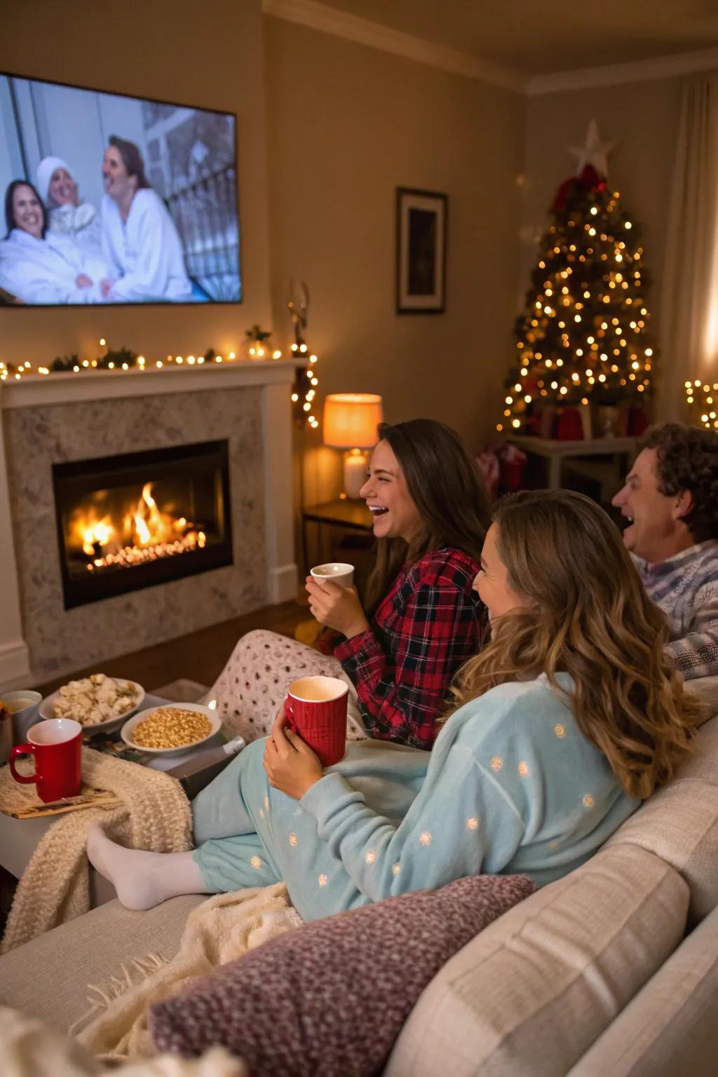 Relax in comfort with a cozy pajama party.