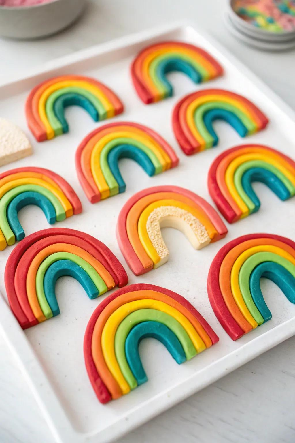 Brighten your day with cheerful rainbow-shaped magnets.