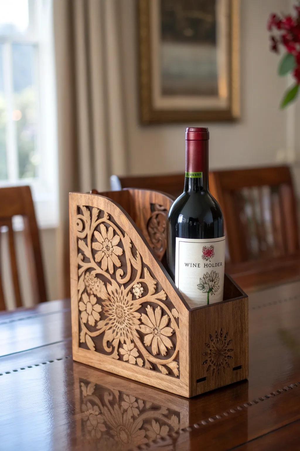 Elevate your wine collection with a bespoke engraved wine holder—where craftsmanship meets elegance.