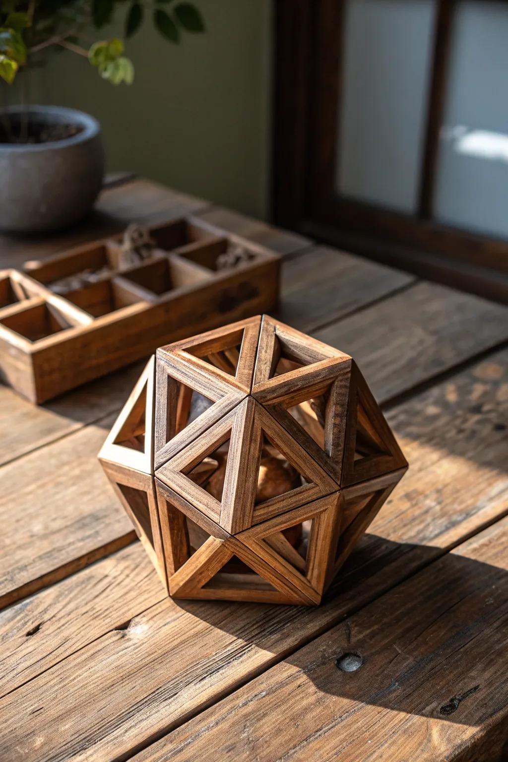 Challenge your mind and enjoy the art of craftsmanship with this intricate 3D wooden puzzle.