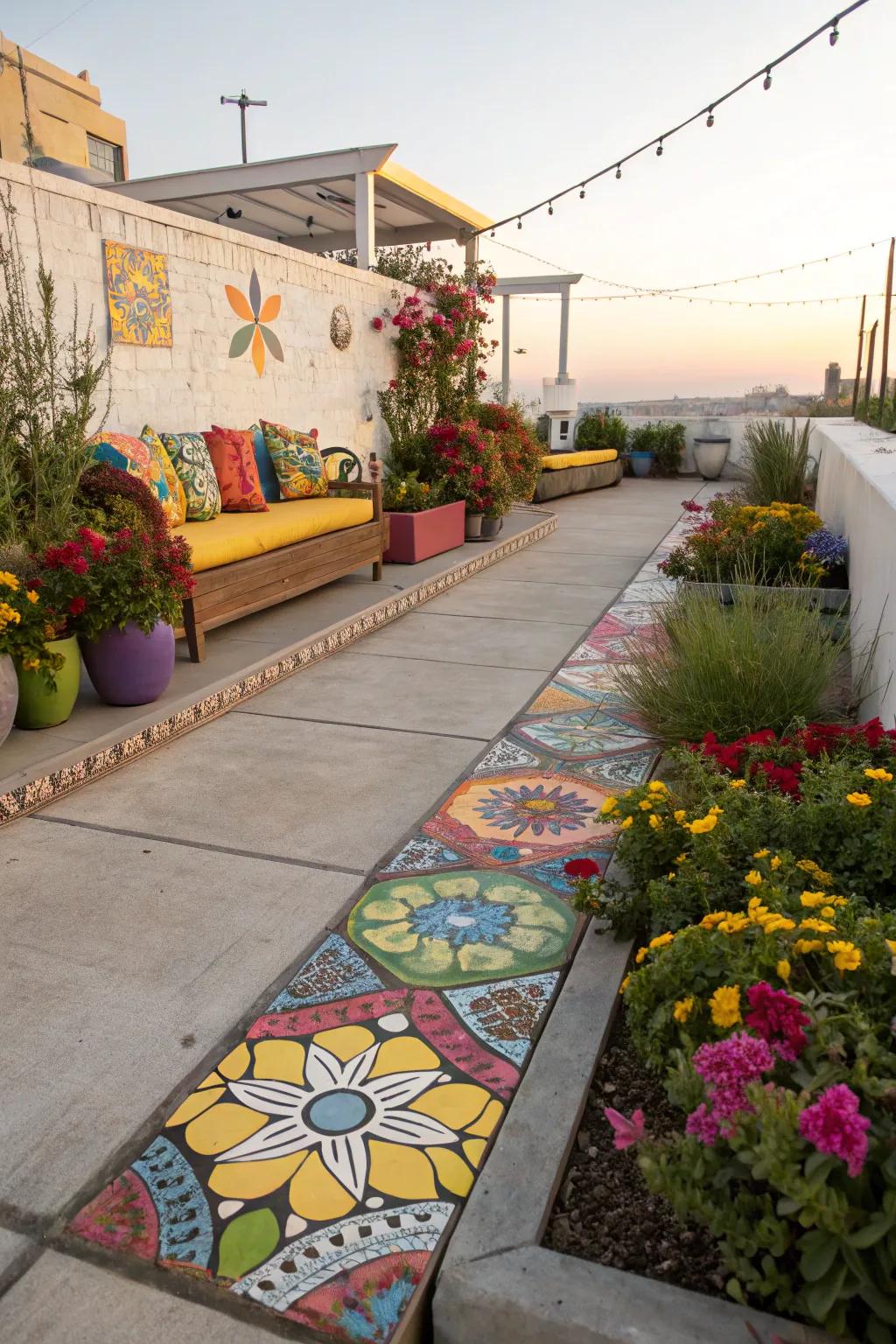 Mosaic art can add a personal and artistic touch to your patio.