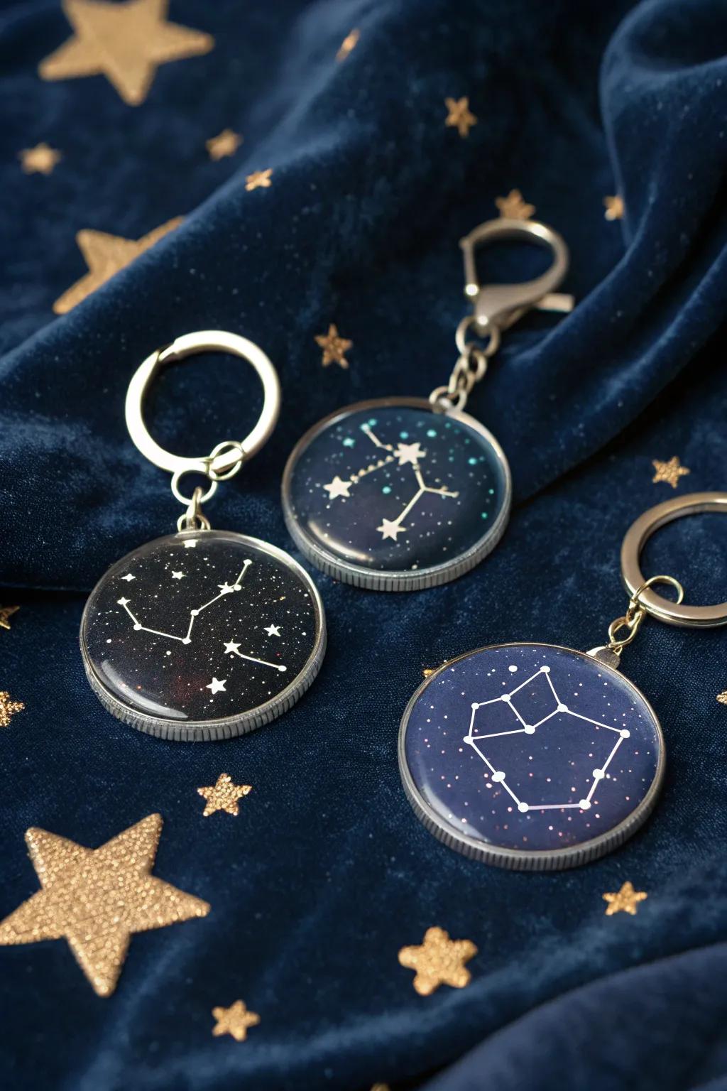 Constellation keychains: let the stars guide your way.