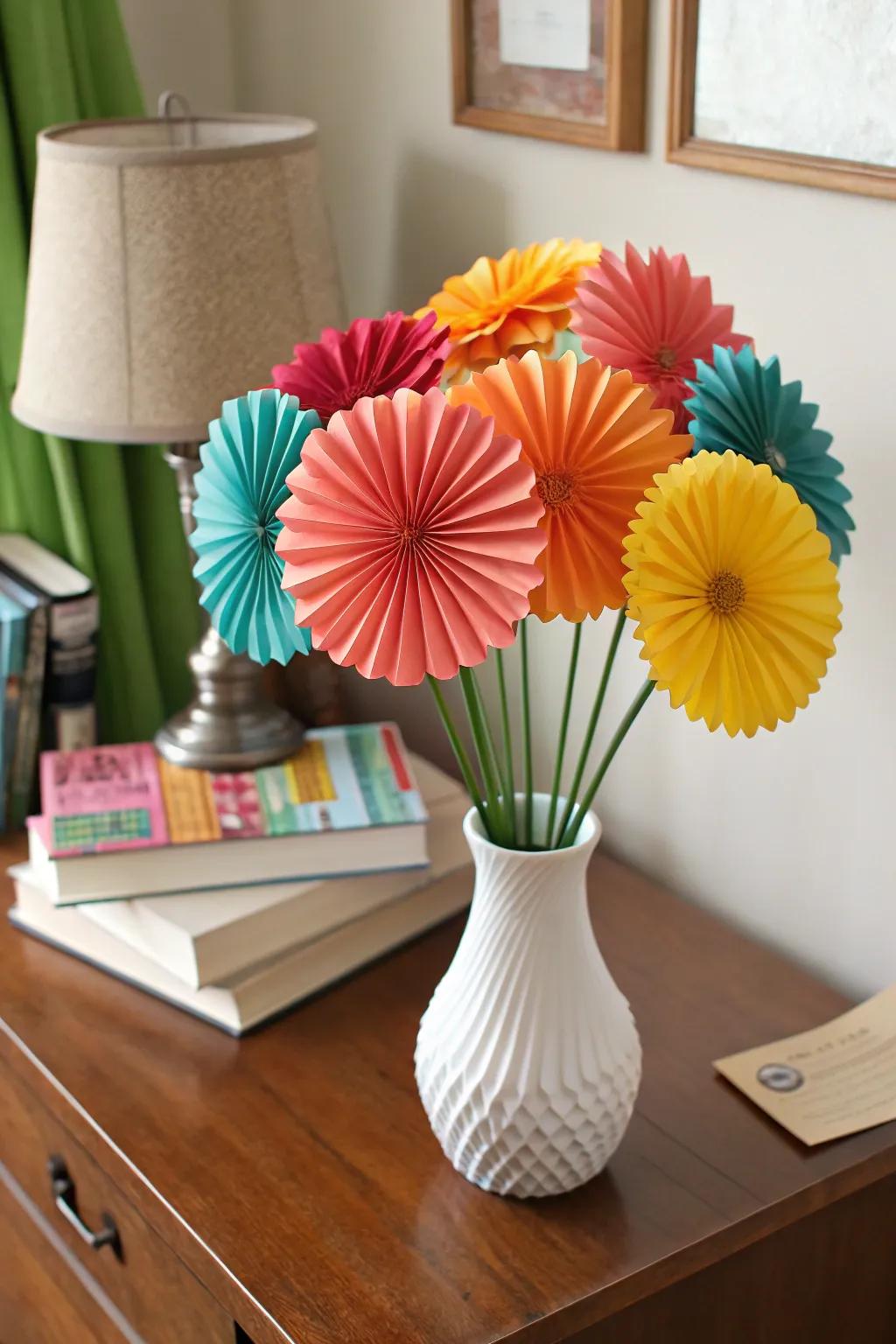 Bring a touch of spring indoors with paper flowers.