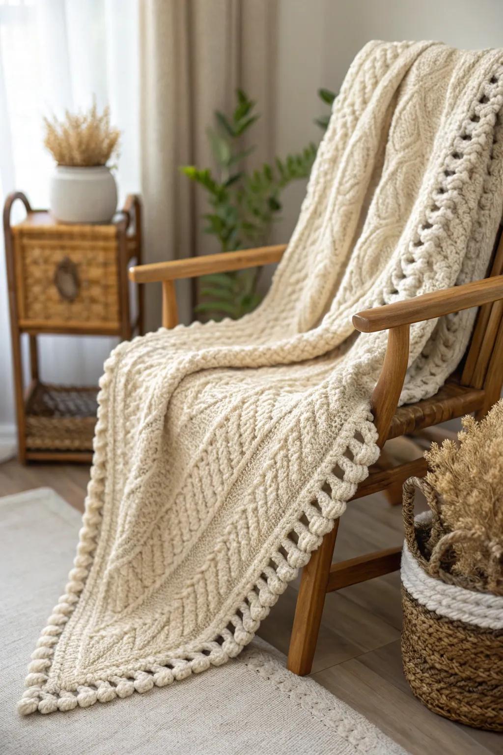 Add a touch of nautical elegance with this rope twist crochet border.