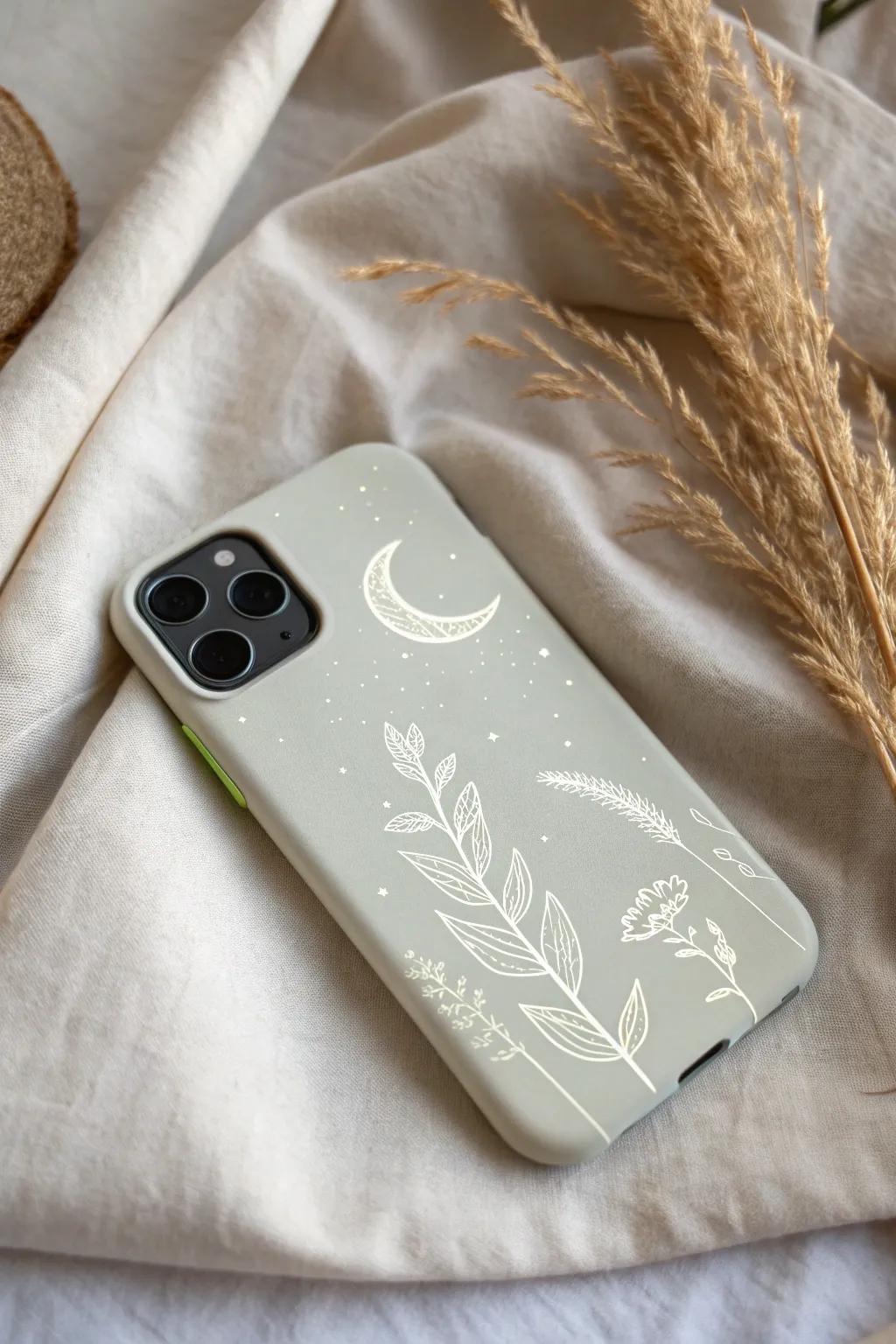 Illuminate your style with this chic glow-in-the-dark phone case, where Scandinavian minimalism meets Boho charm.