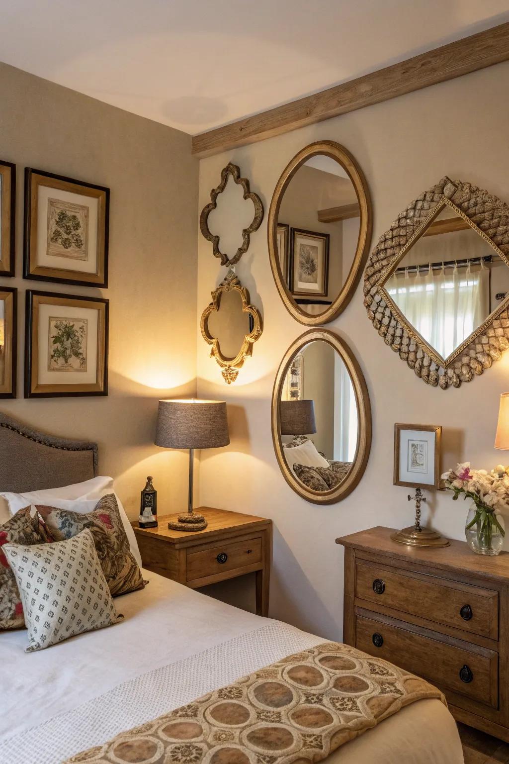 Mirrors with character add charm and functionality to your bedroom.