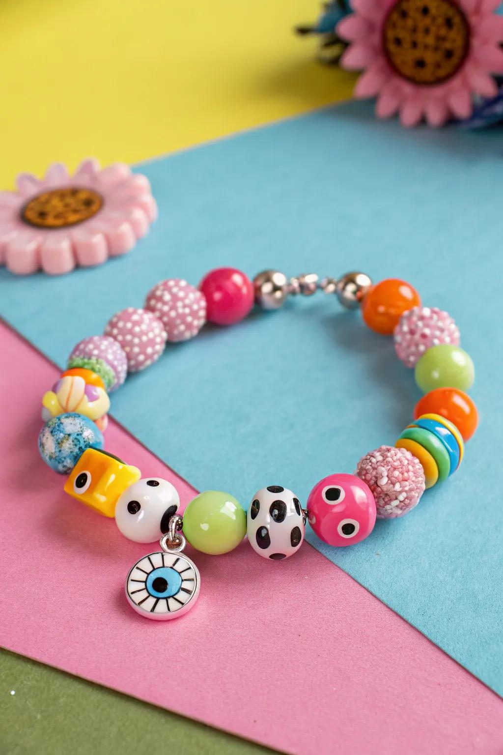 Whimsical beads add a playful touch to any bracelet design.