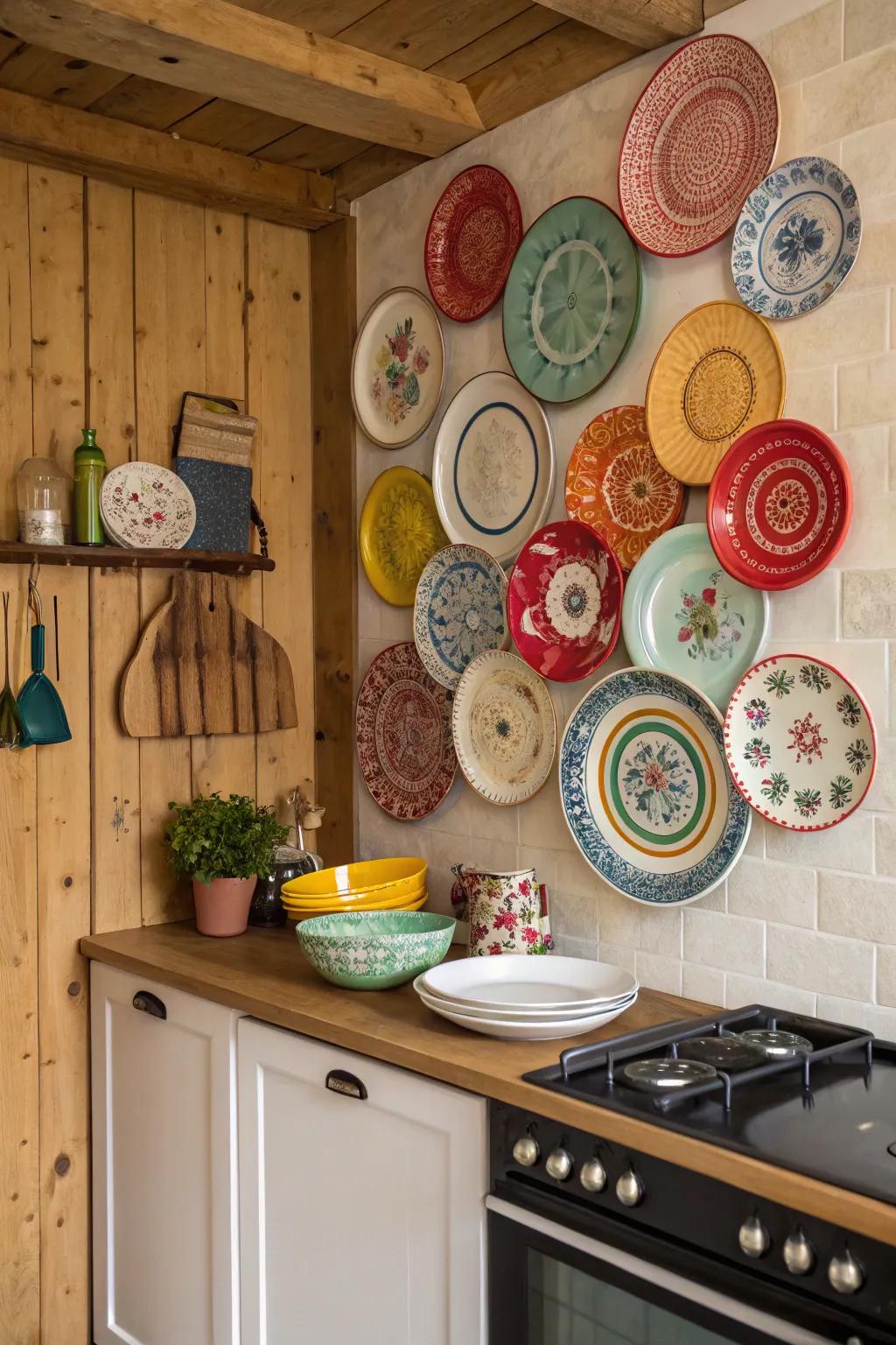 Decorative plates offer a unique and artistic wall display.