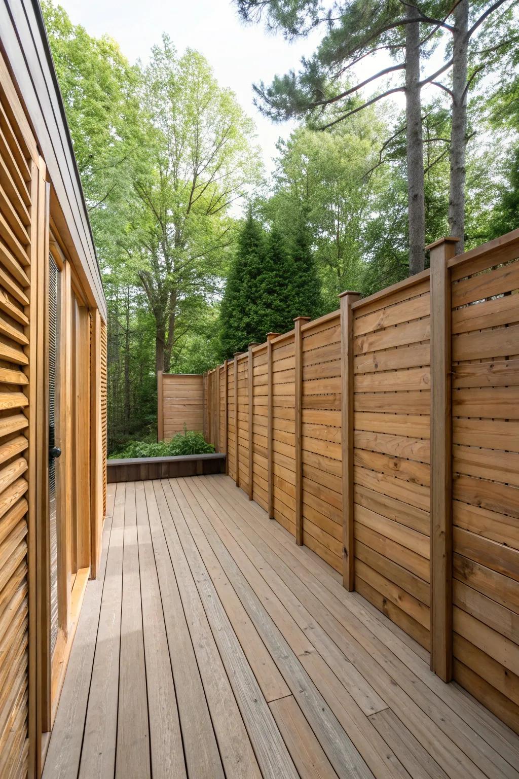 Enhance privacy with creative decking walls.