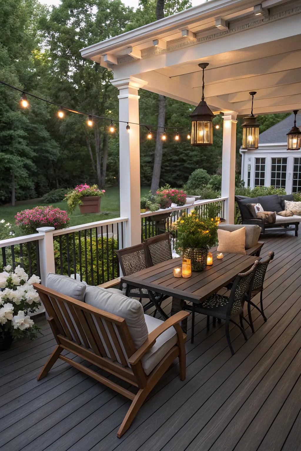 Charcoal stain adds bold, modern elegance to your deck.