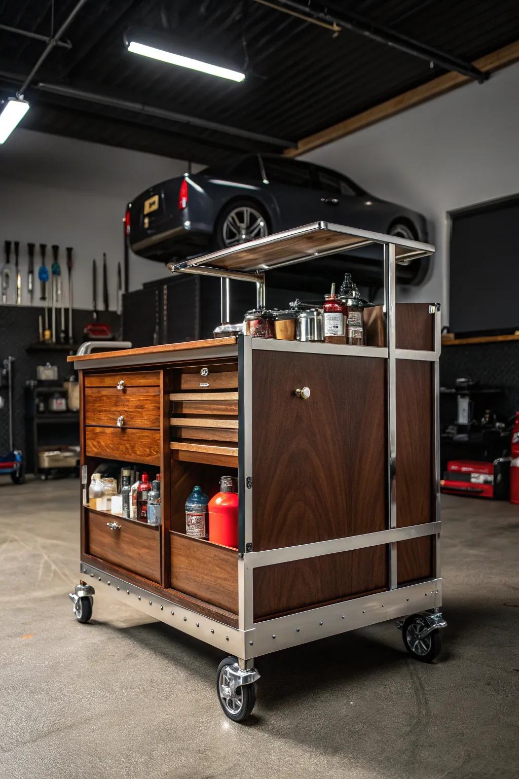 Master your craft with a convertible cart—where detailing meets versatility.