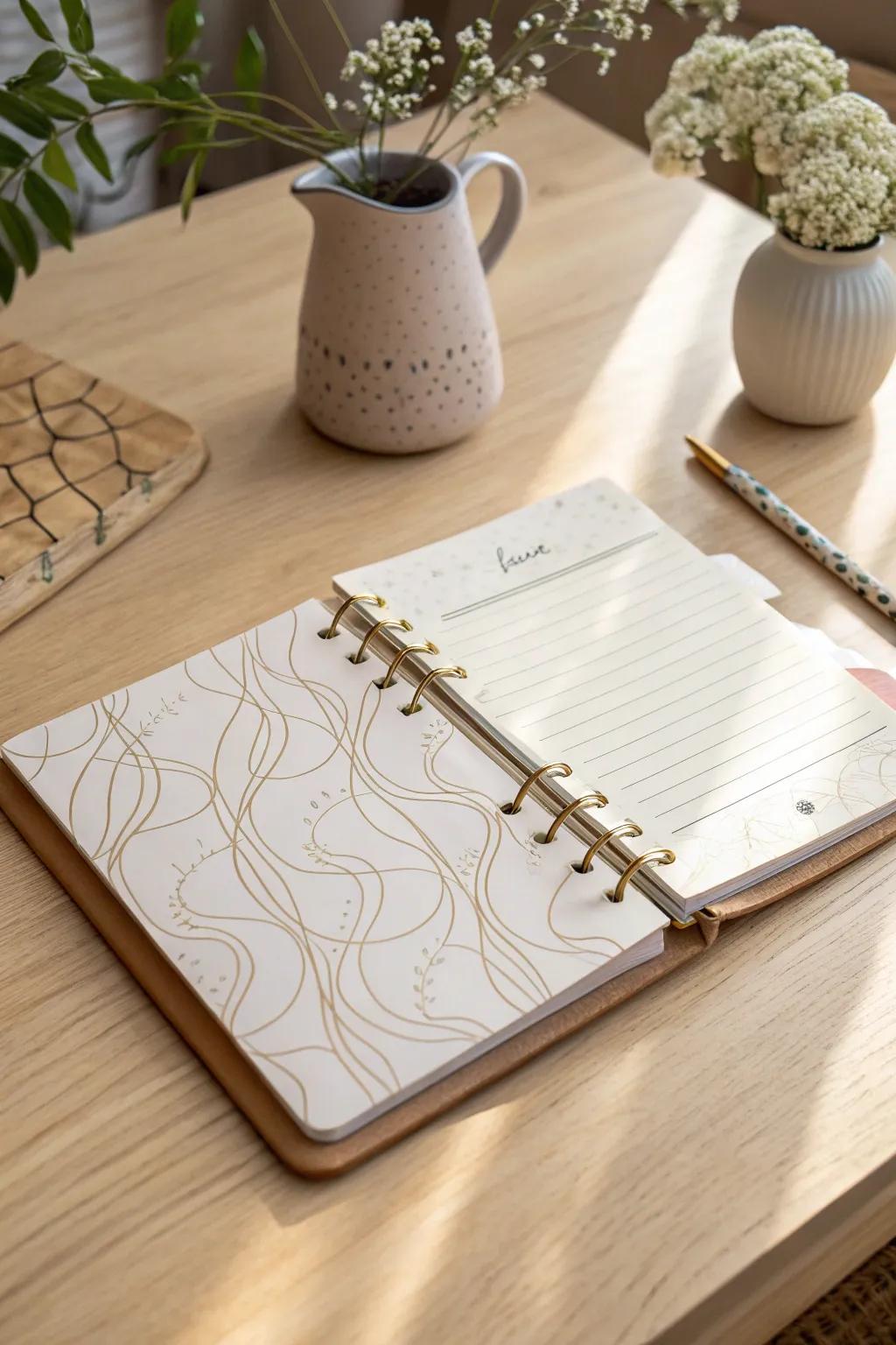 Add a playful touch to your notes with quirky squiggly lines – where Scandinavian minimalism meets boho charm!