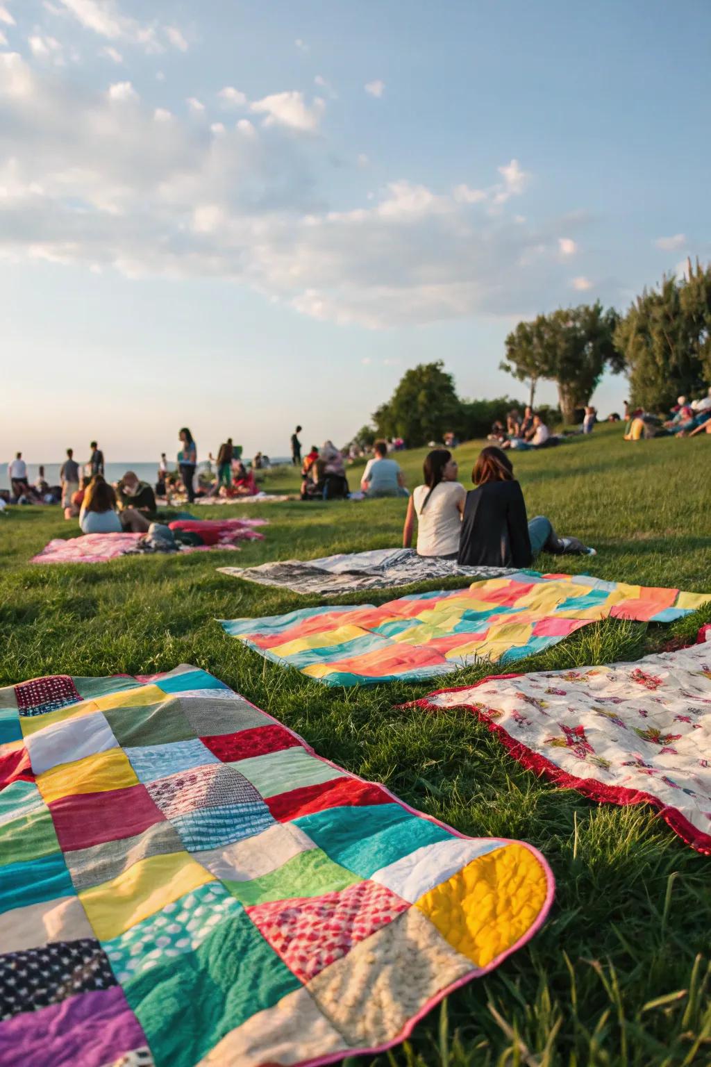 DIY picnic blankets that invite relaxation and conversation.