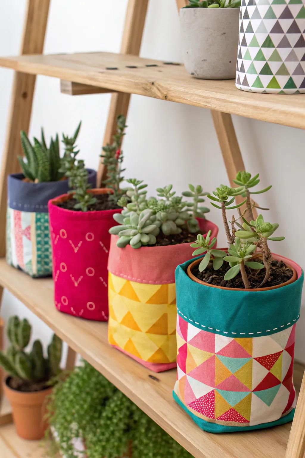 Fabric planters provide a vibrant and seasonal update for your plants.