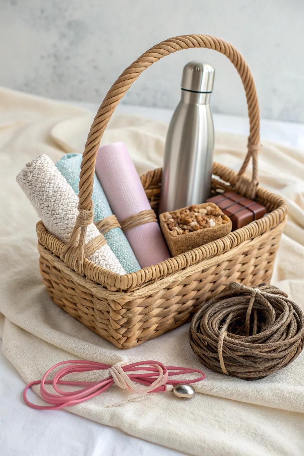 Elevate your gift-giving with a touch of minimalist elegance 🌿🎁 #DIYGiftBasket #FitnessFanatic