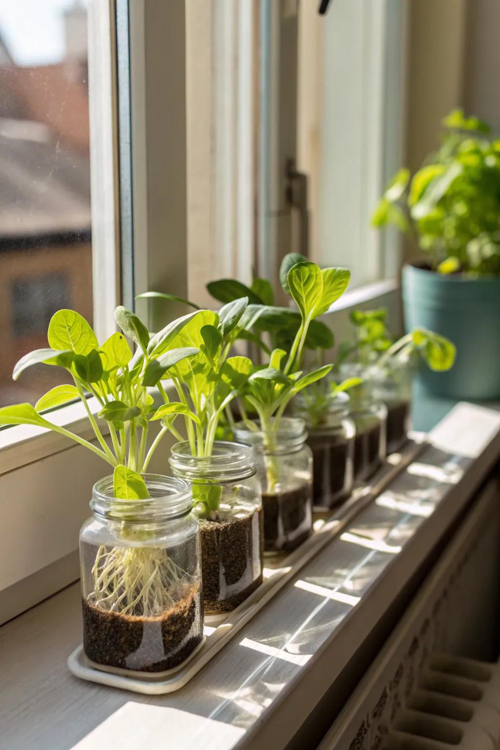 Transform your window sill into a lush oasis with this stylish DIY hydroponic setup.