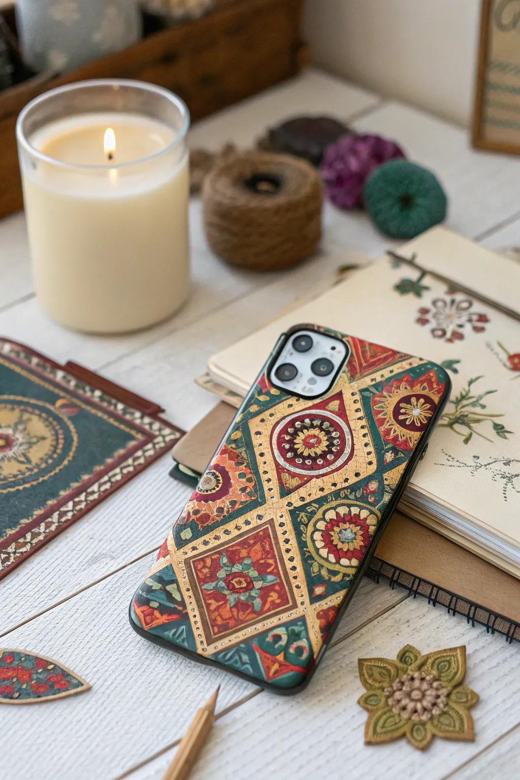 Infuse your phone case with bohemian style using tapestry.