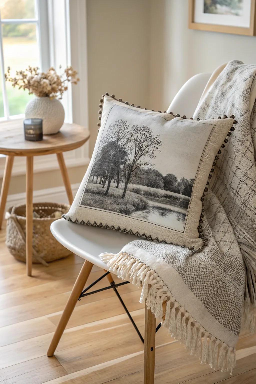 Transform cherished memories into cozy elegance with personalized photo pillows.