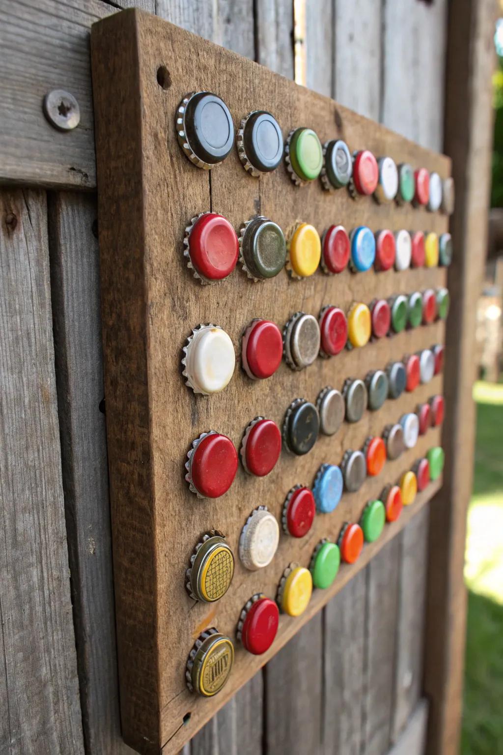 Elevate your DIY workshop with this handcrafted paint can lid organizer, blending functionality with artisan charm.