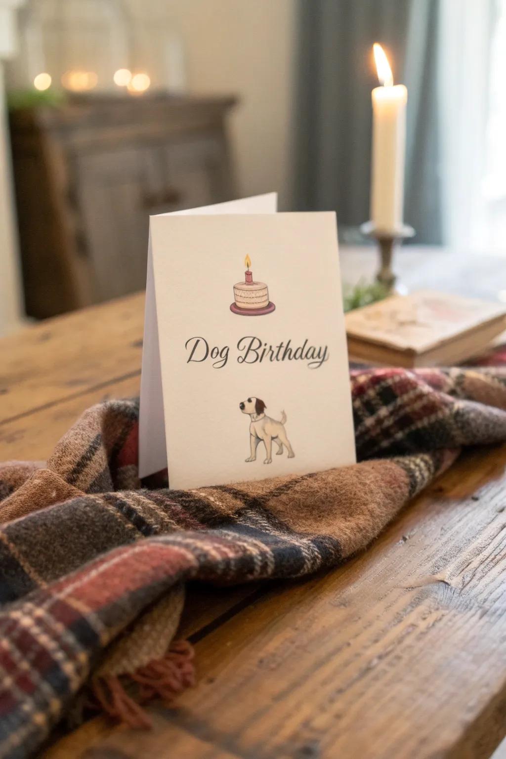 Craft a cozy greeting with fabric flair! 🎂🐶 #MinimalistBoho #DogBirthdayCard