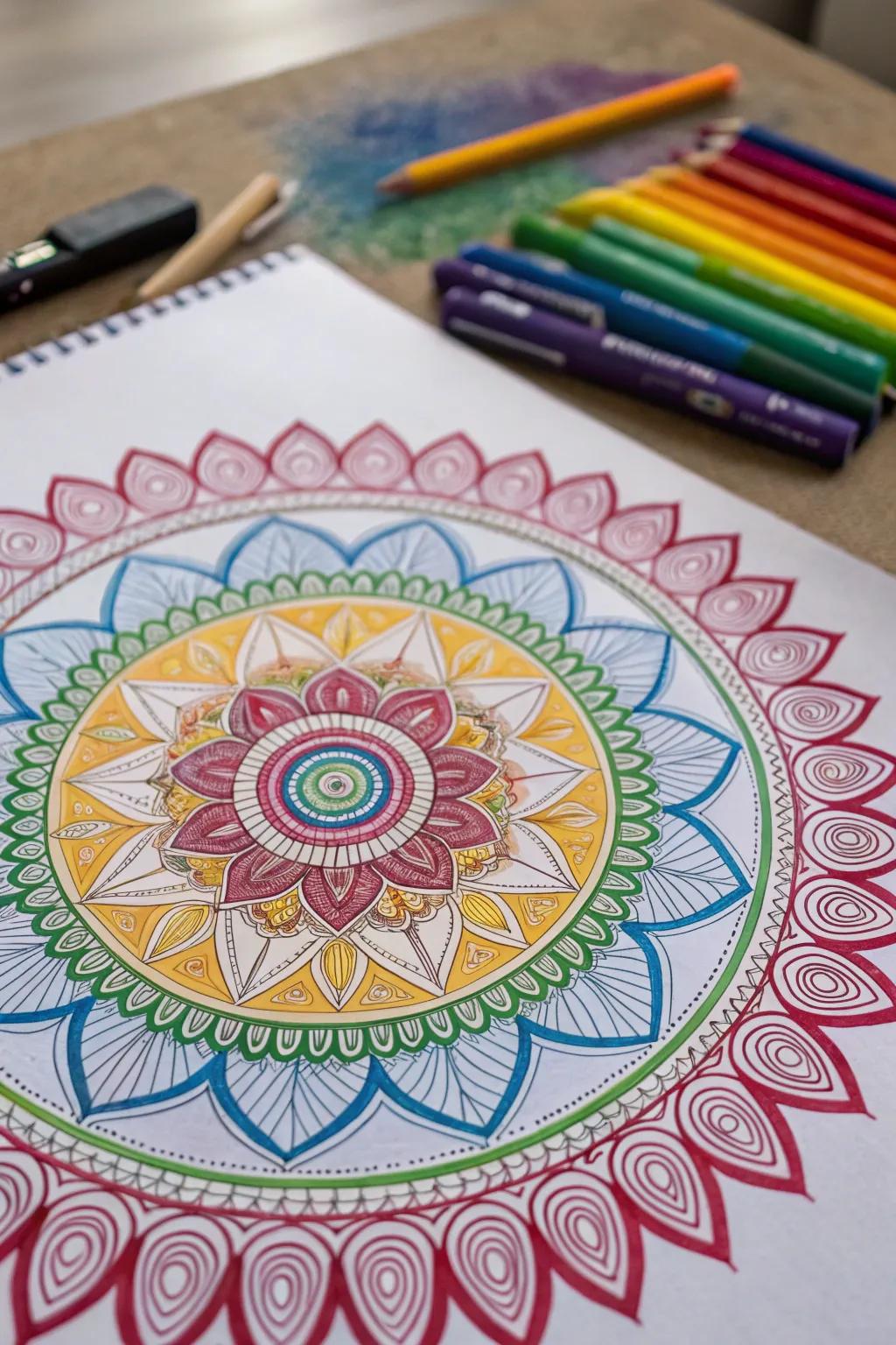 Colorful mandalas add a sense of harmony to your space.