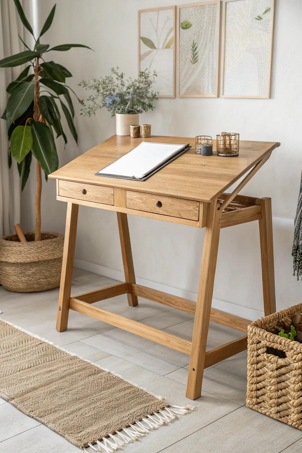 Elevate your workspace with a drawing table base that combines sturdy functionality with stylish simplicity.