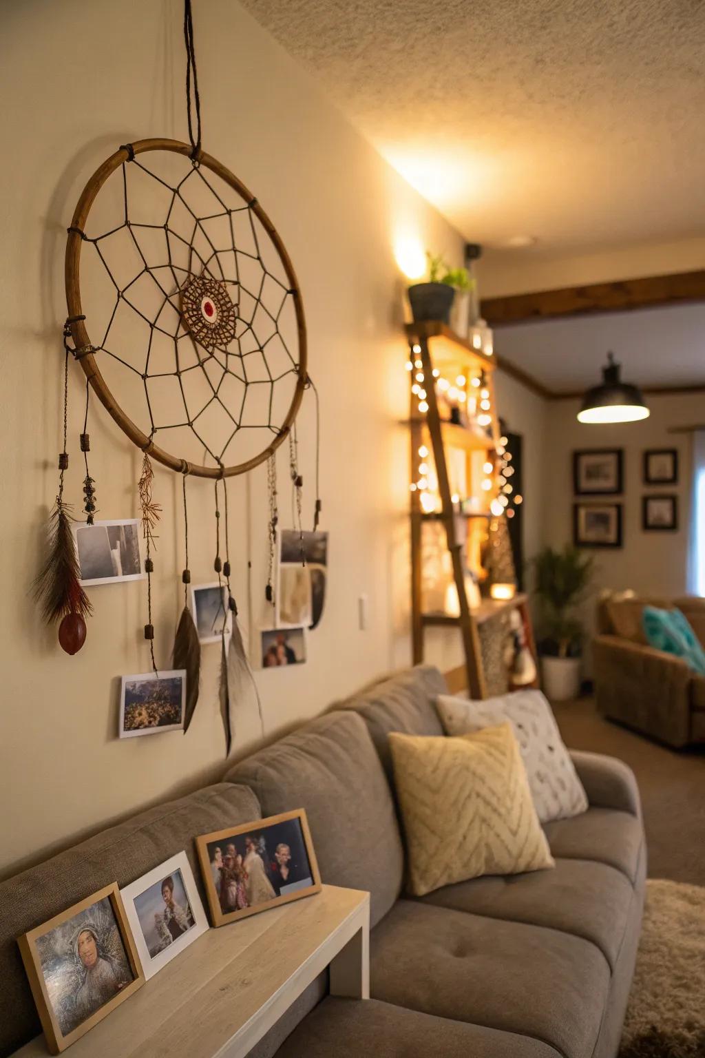 Personalize your space with a photo dream catcher that captures cherished memories.