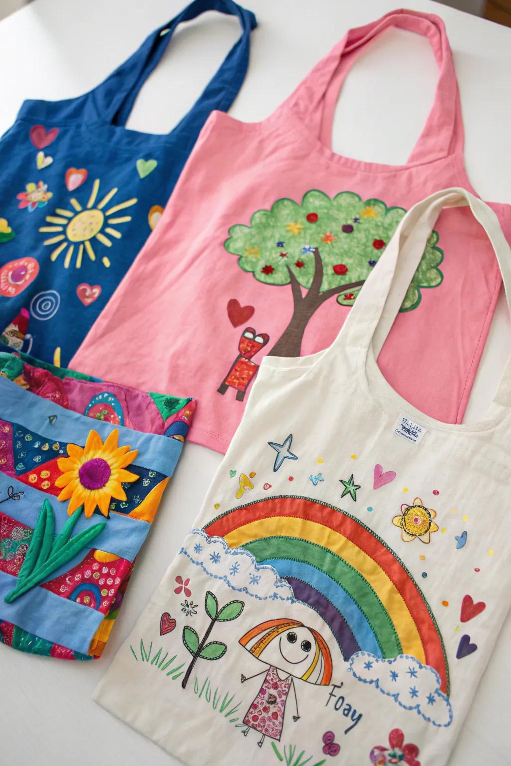 Turn old T-shirts into eco-friendly bags with this fun craft.