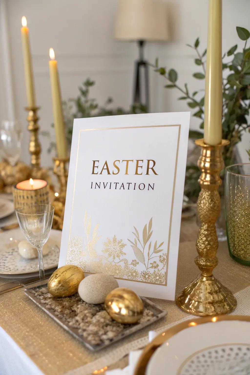 Gold foil accents add a touch of elegance and luxury to invitations.