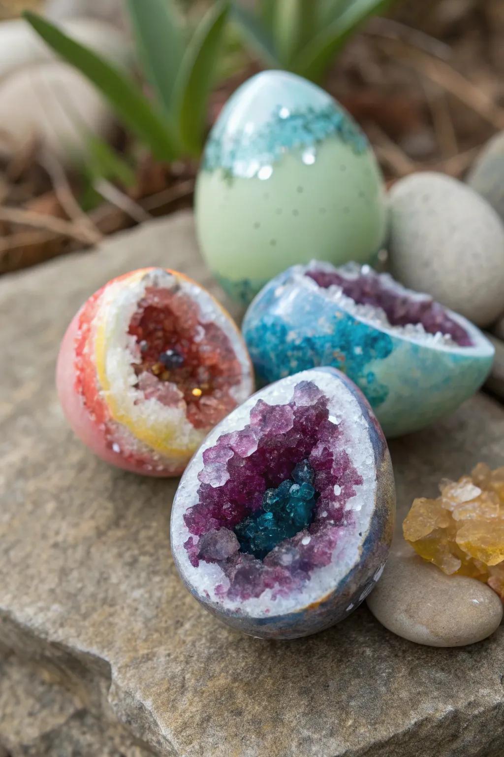 Geode eggs are a dazzling addition to your Easter festivities.