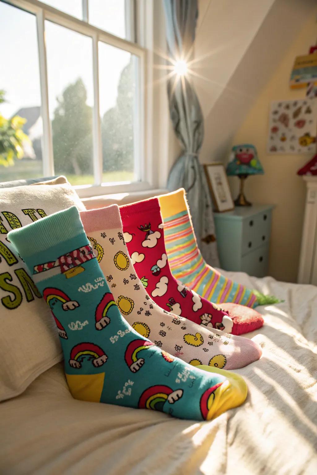 Novelty socks that add a touch of fun to any wardrobe.