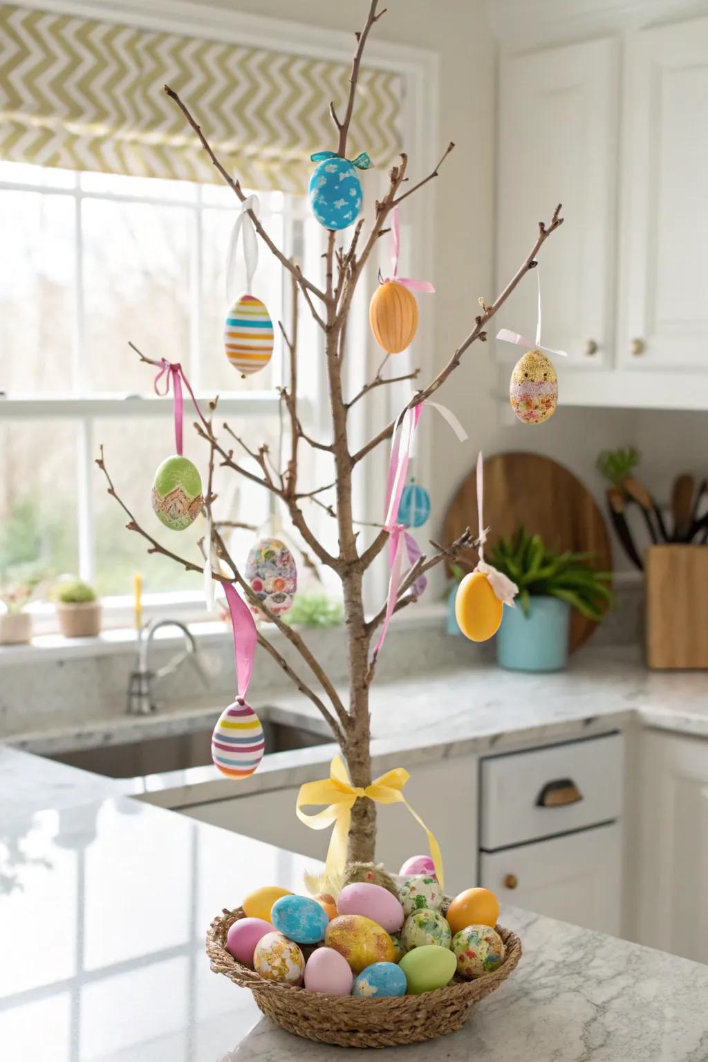 An easy DIY Easter egg tree that combines simplicity with style.