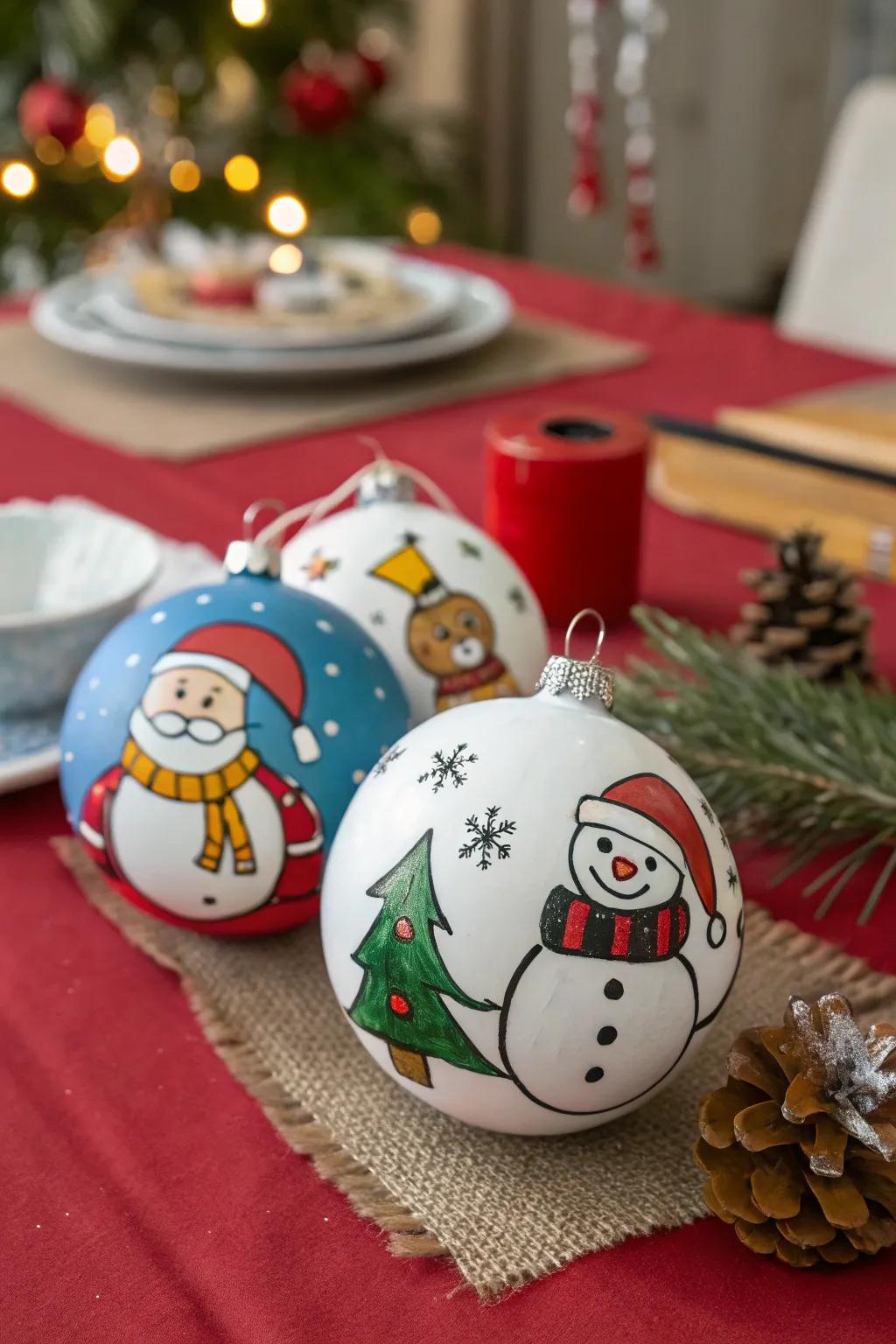 Festive character ornaments add a playful and joyful spirit to your holiday celebrations.