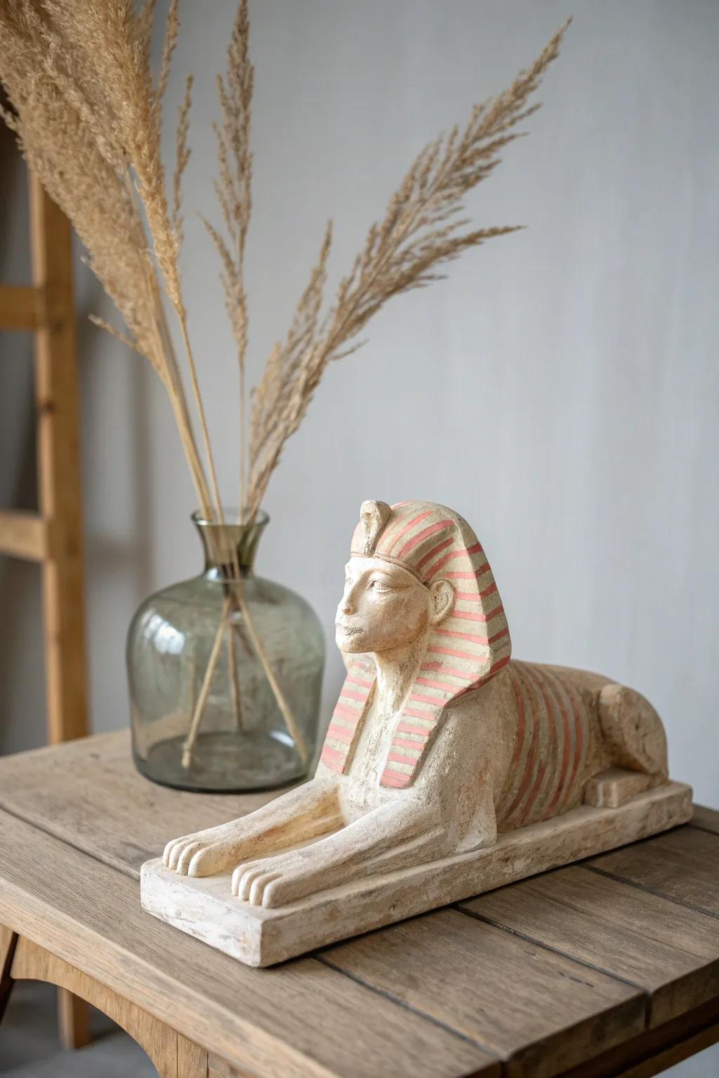 Add a touch of ancient mystery to your garden with this handcrafted Sphinx sculpture, where simplicity meets intrigue.