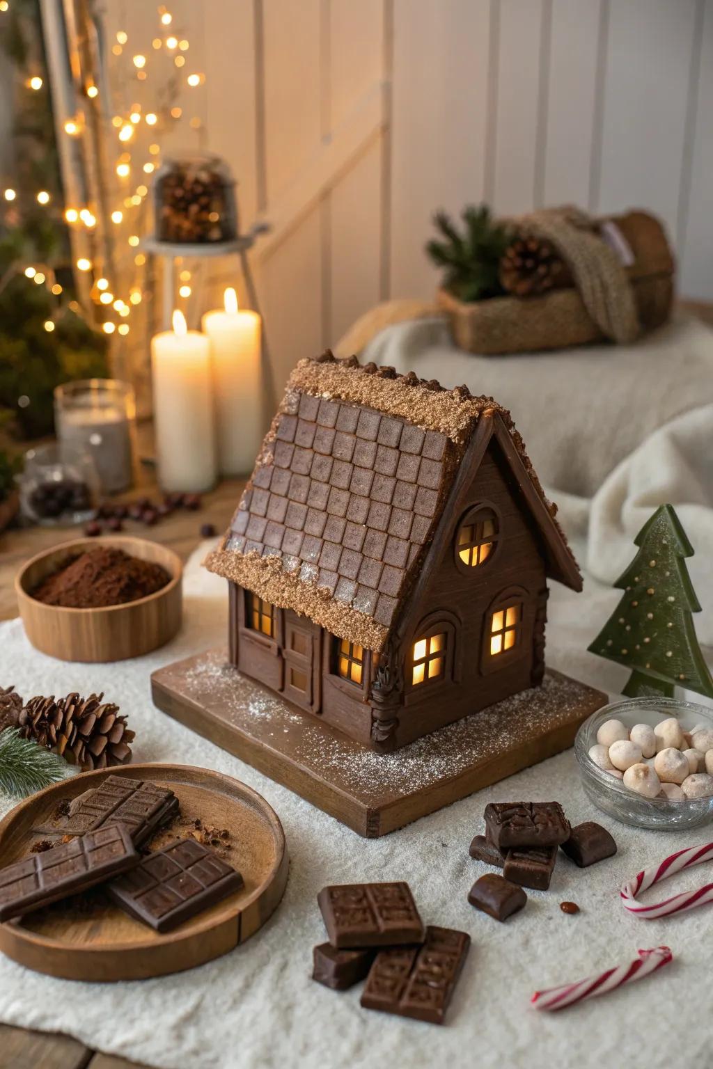 A chocolate-roofed gingerbread chalet for elves.